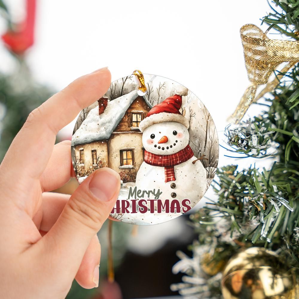 Country Christmas Snowman ornament-0402