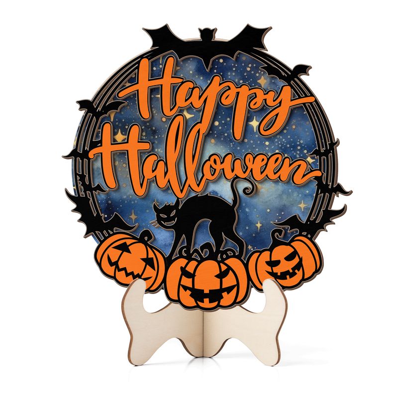 Custom Shape 2-layer Wooden Sign Halloween