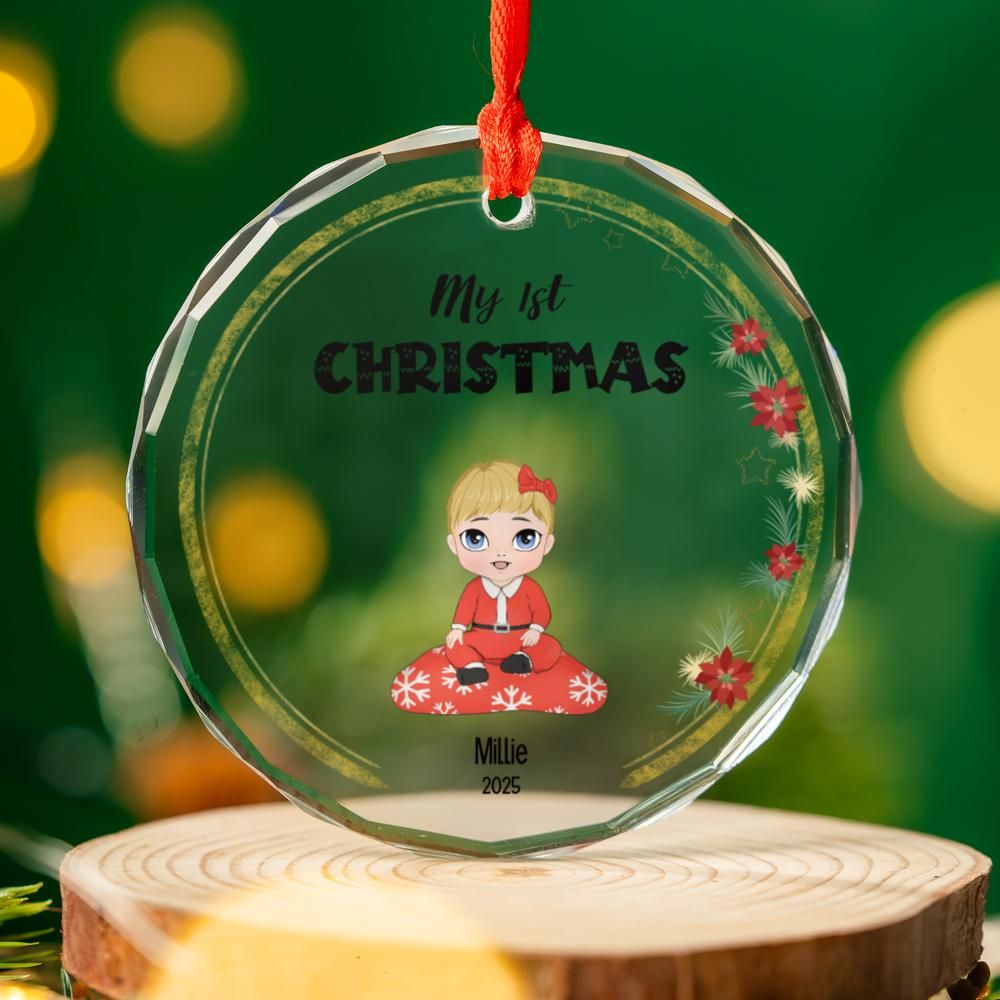 Glass Ornament-My 1st Christmas, Personalised Christmas Ornament
