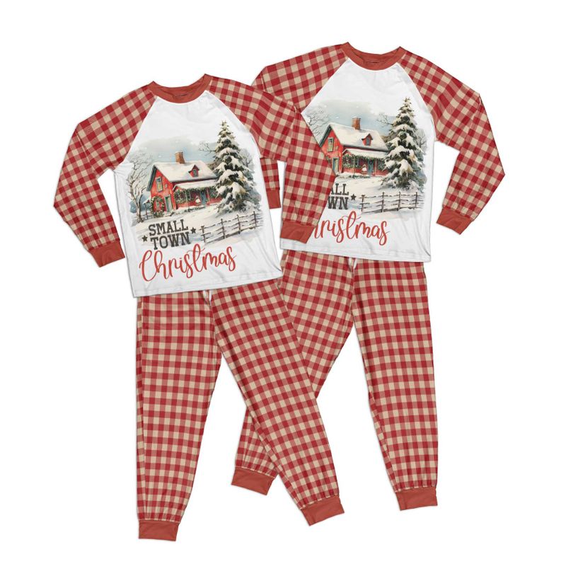 Country Christmas Small Town Christmas Adult Pajamas Set Matching