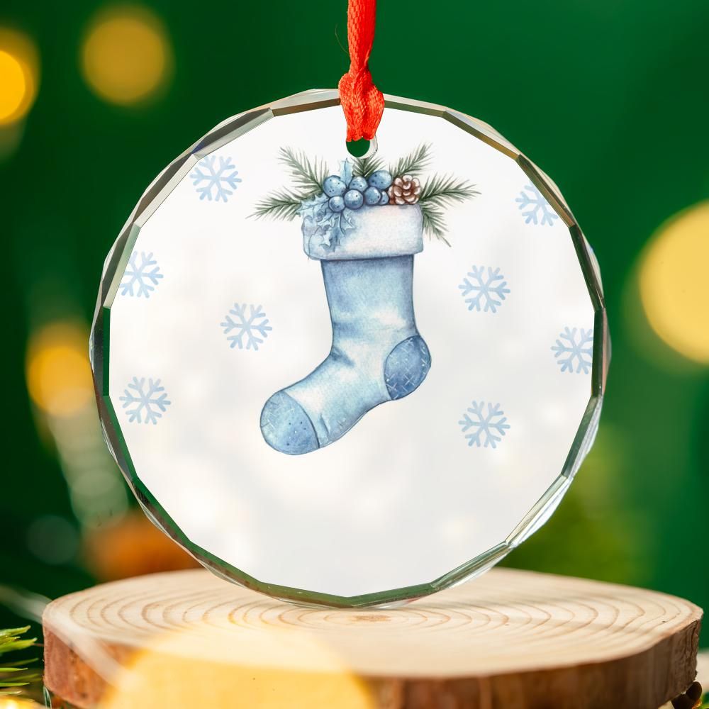 Blue Stocking Christmas Ornament