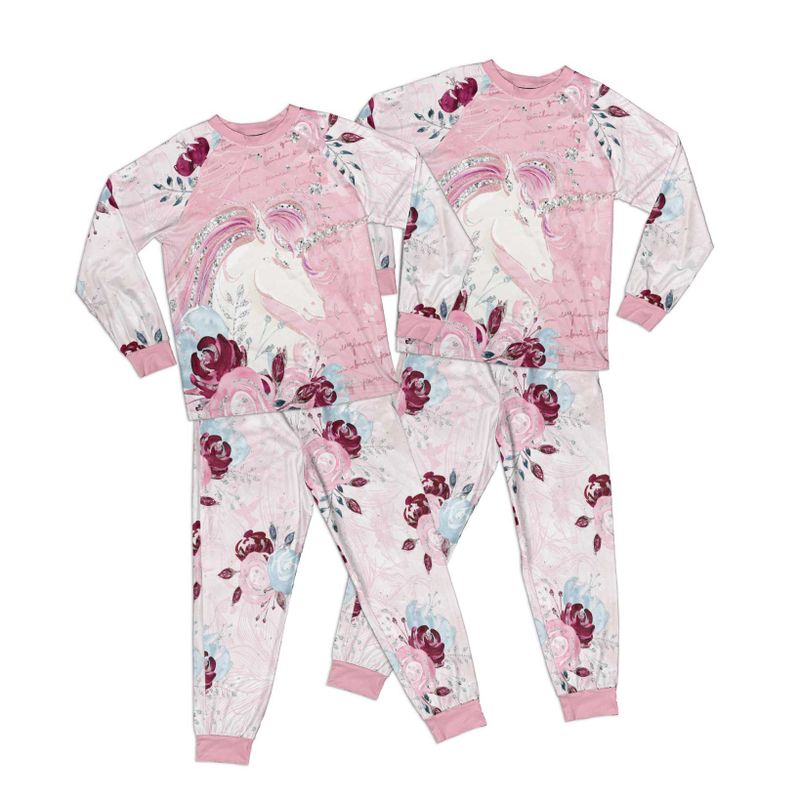 Unicorn Pink Adult Pajamas Set Matching