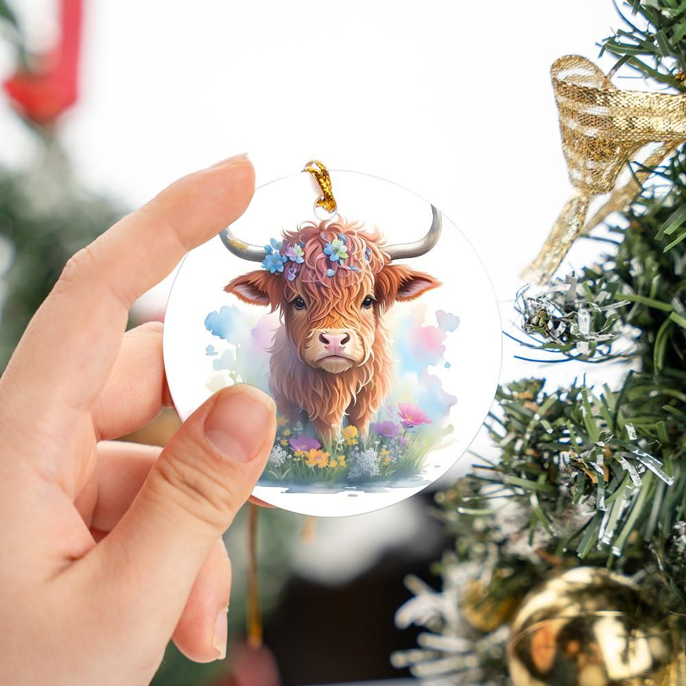 Christmas Ornament Highland Cow Baby (6)