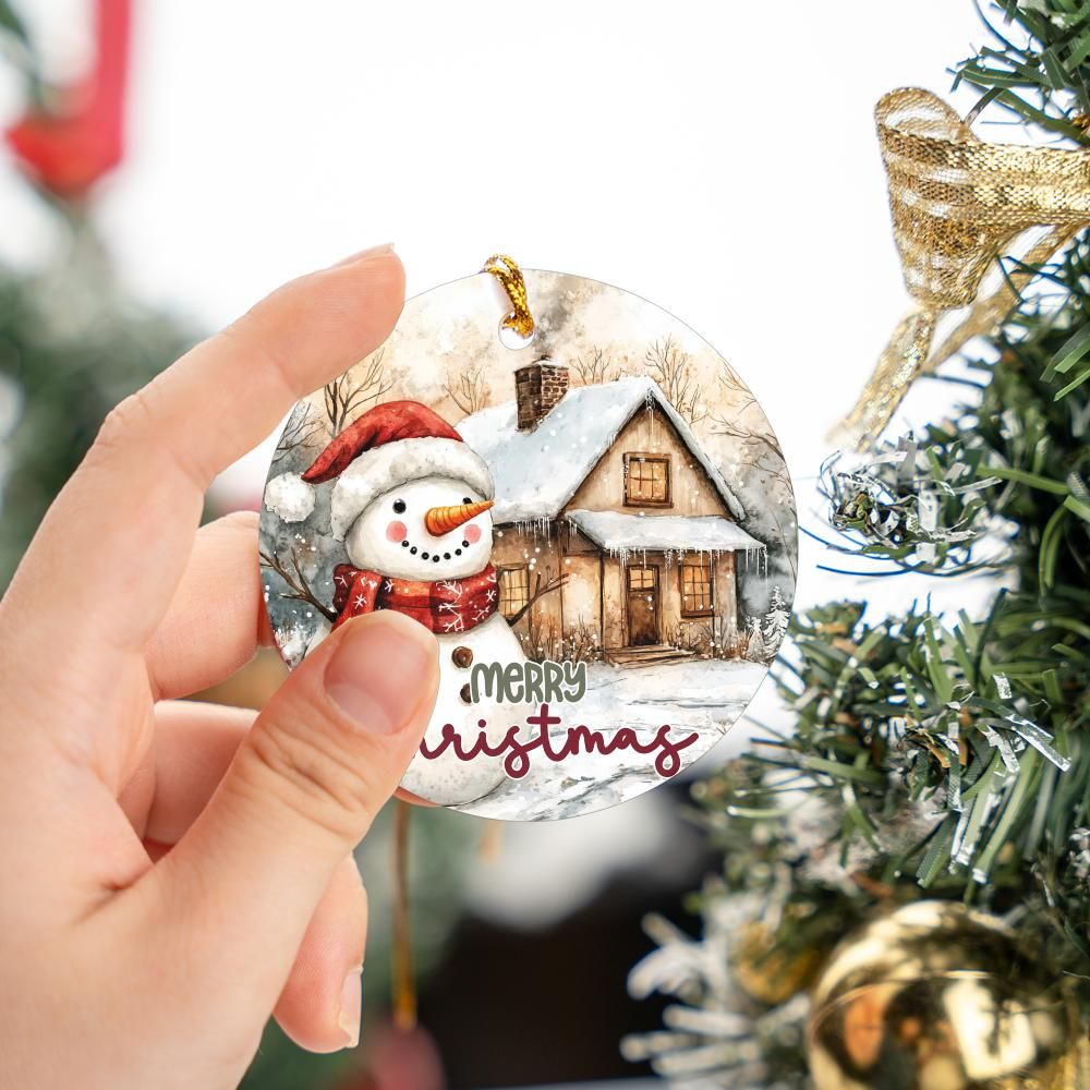 Country Christmas Snowman ornament-0102