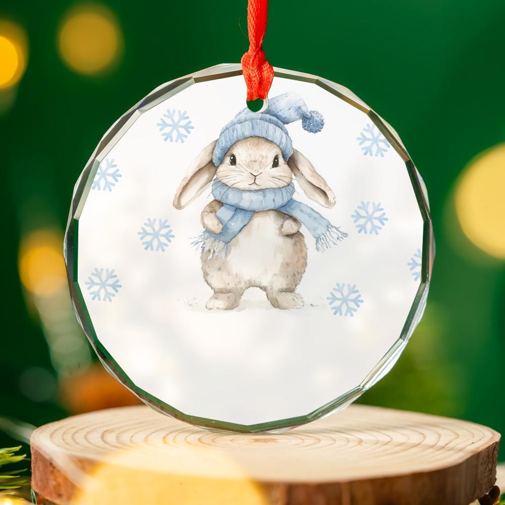 Blue Rabbit Christmas Ornament