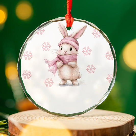 Pink Rabbit Christmas Ornament