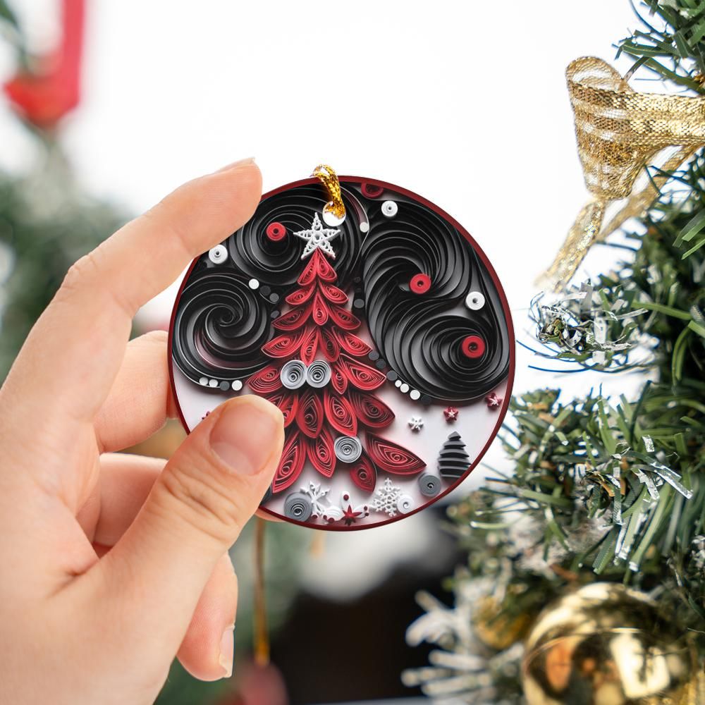 Christmas Ornament Christmas Tree Red and Black 2