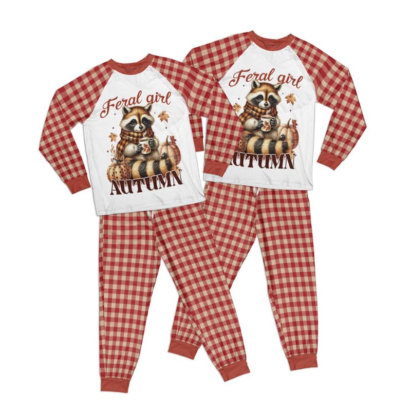 Autumn Feral Girl Kid Pajamas Set Matching