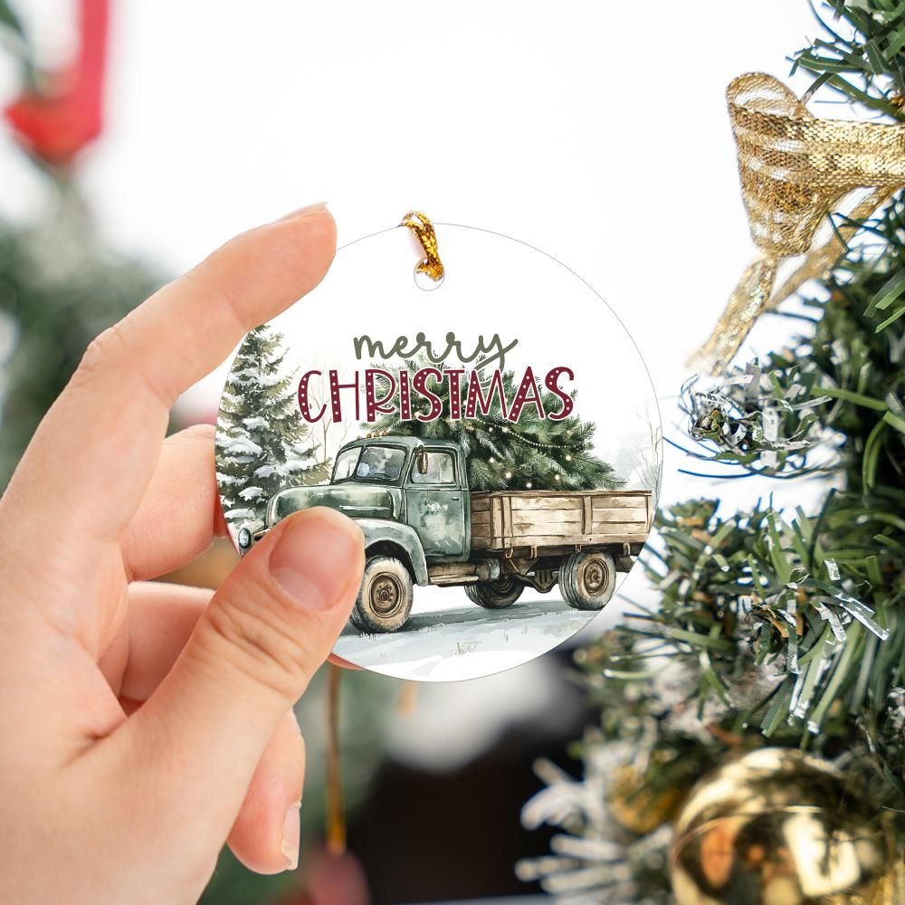 Country Christmas Truck ornament-0204