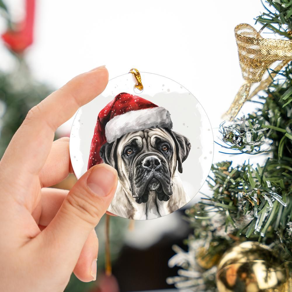 English-Mastiff-2 Christmas Ornament