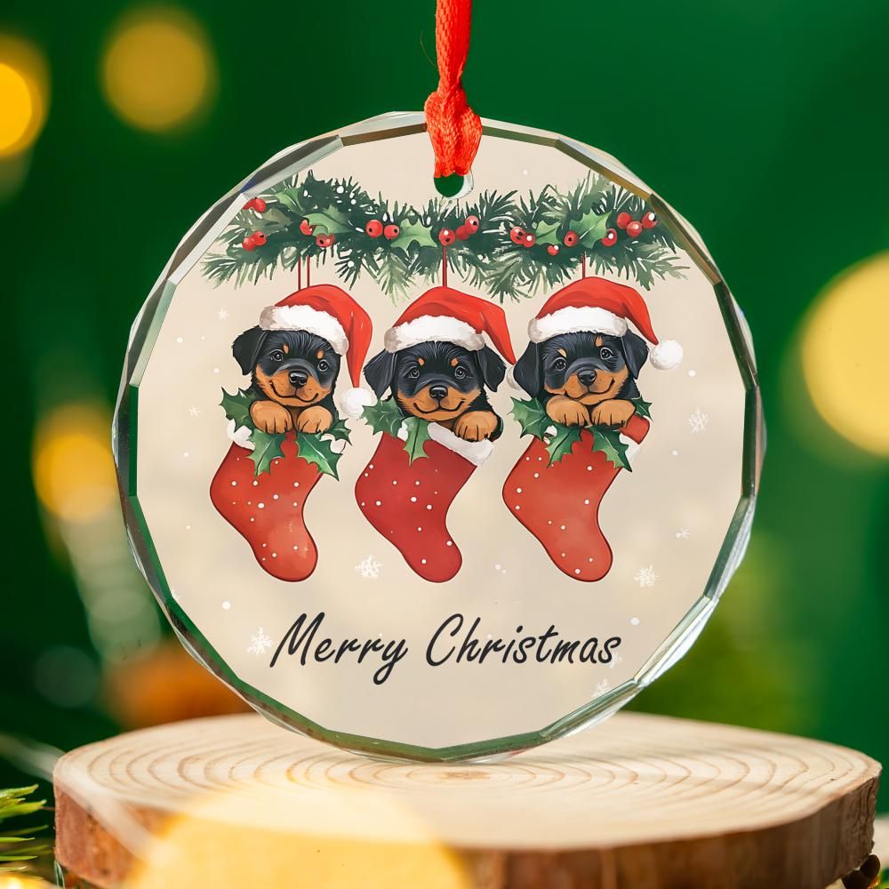 Rottweiler Puppies Christmas Ornament