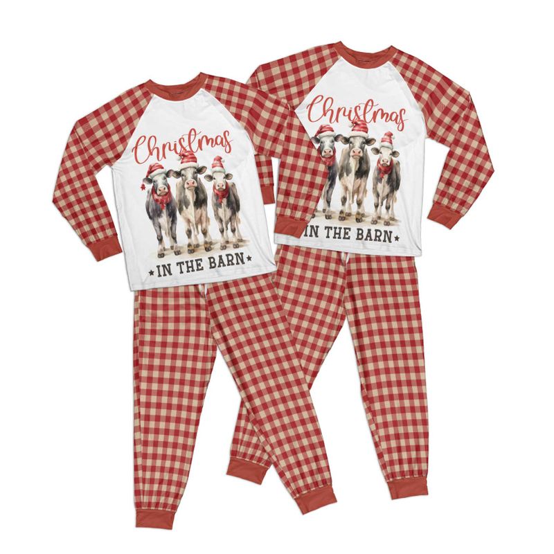 Country Christmas In the Barn Adult Pajamas Set Matching