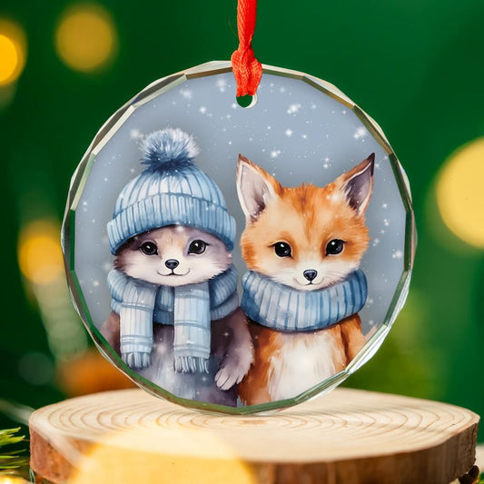 Christmas Ornament Fox Couple