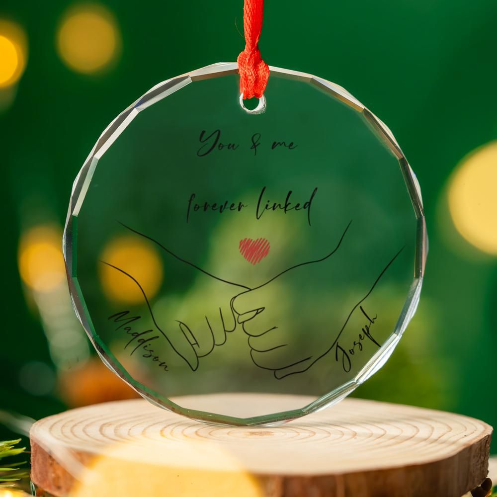 Glass Ornament you and me, Personalised Christmas Ornament