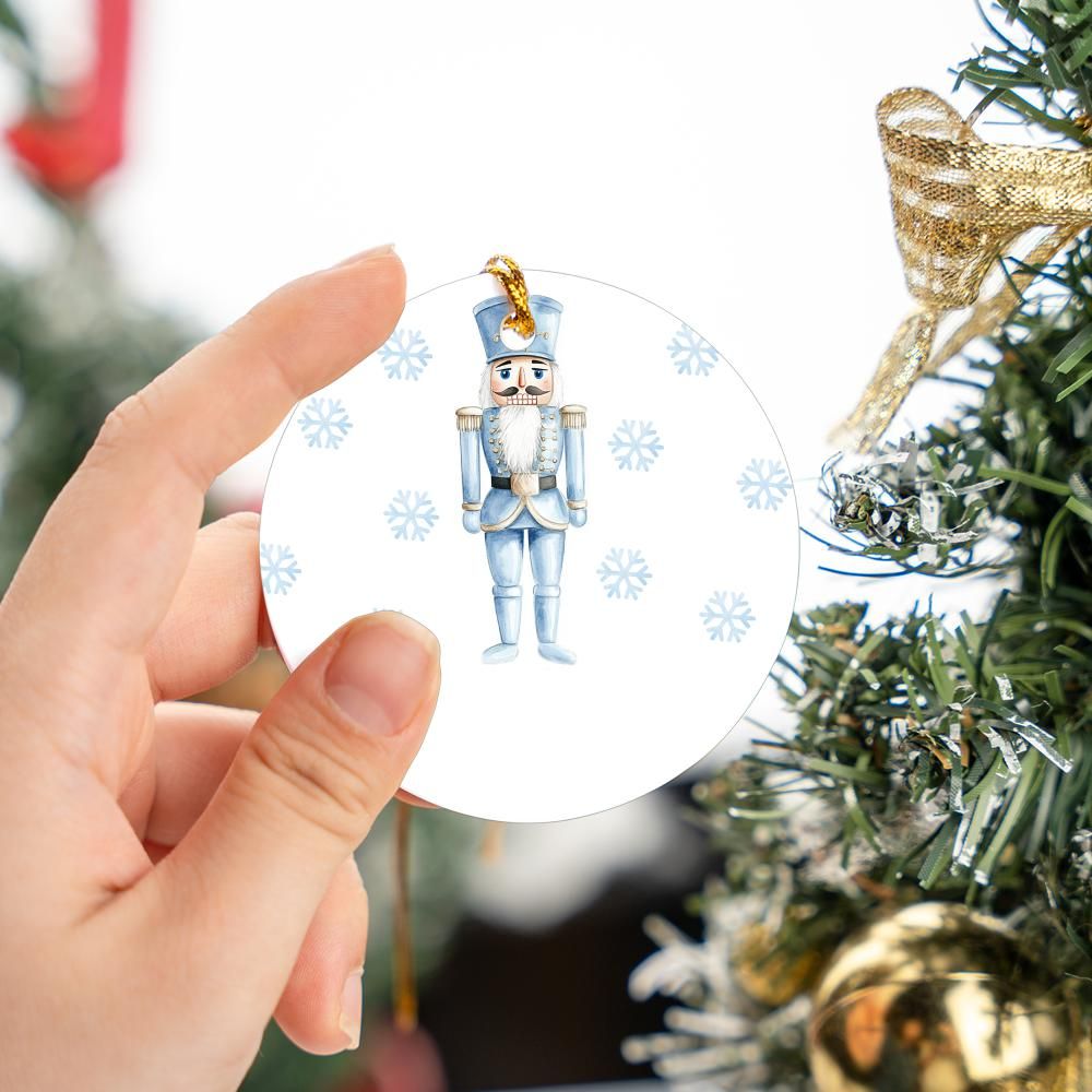 Blue Nutcracker Christmas Ornament