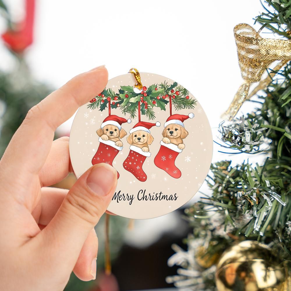 Puppies Christmas Ornament