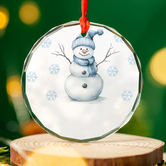 Blue Snowman Christmas Ornament