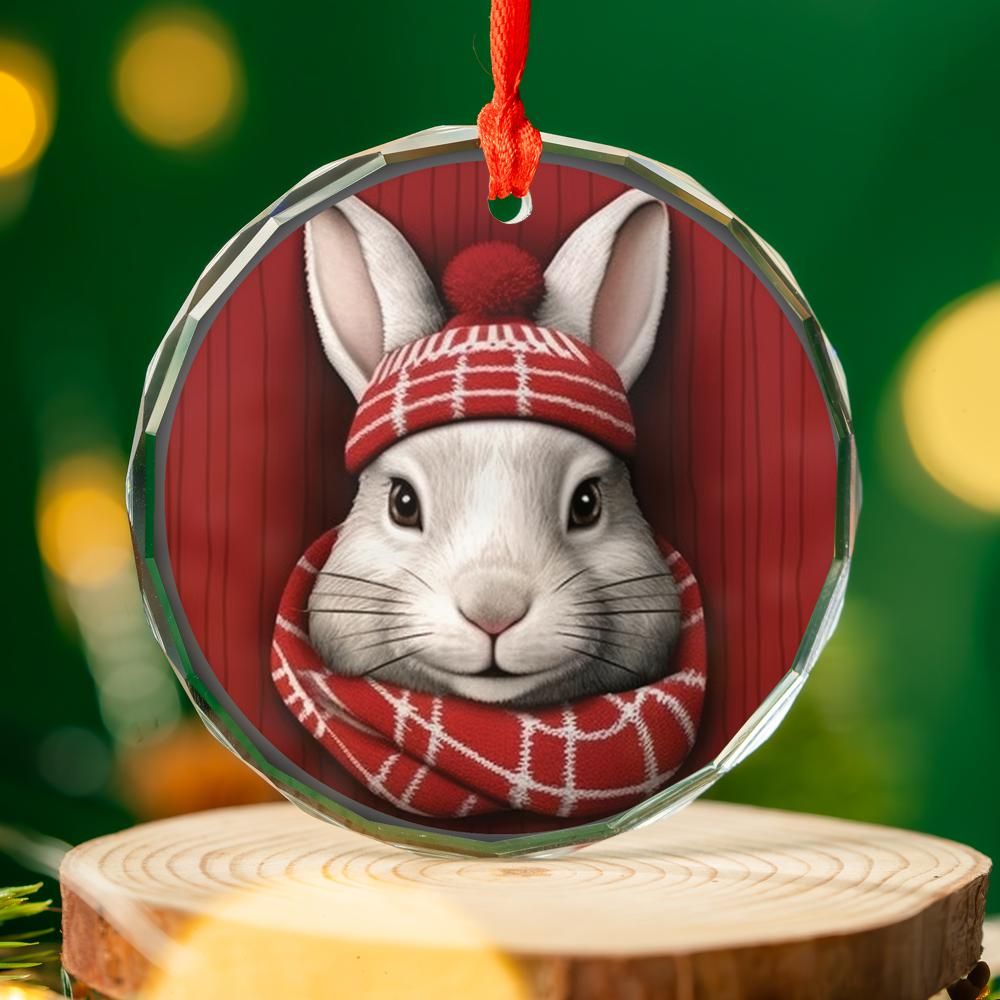 Christmas Ornament Rabbit Red