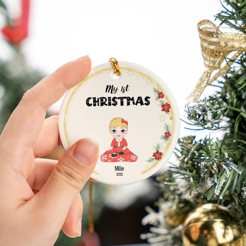 Glass Ornament-My 1st Christmas, Personalised Christmas Ornament