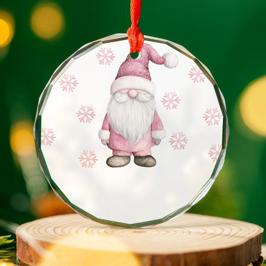 Pink Christmas Gnome Christmas Ornament
