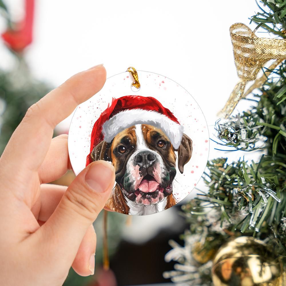 Boxer-1 Christmas Ornament