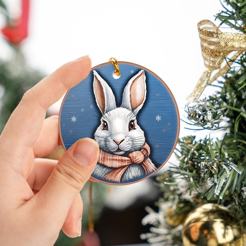 Christmas Ornament Rabbit Blue