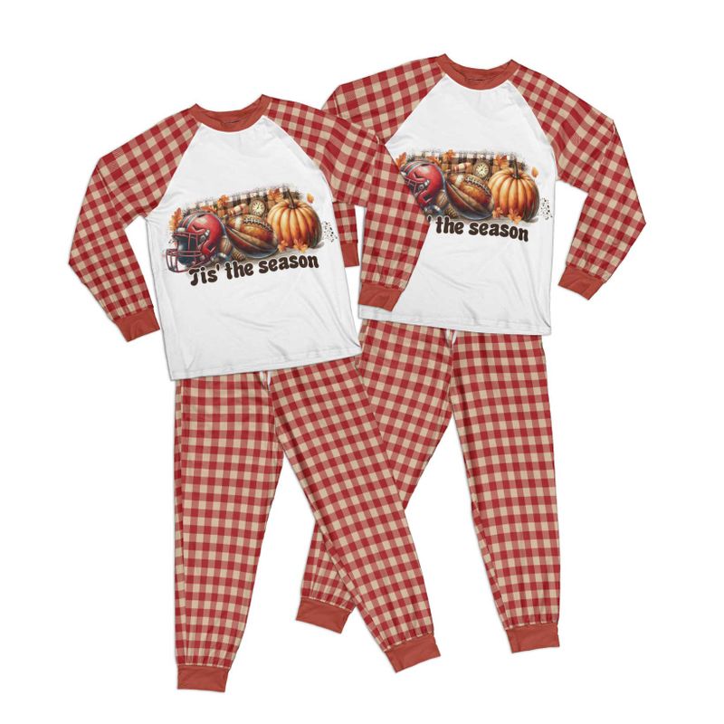 Football Tis the Season Kid Pajamas Set Matching