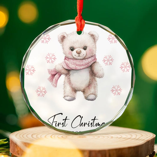 Pink Bear First Christmas Christmas Ornament