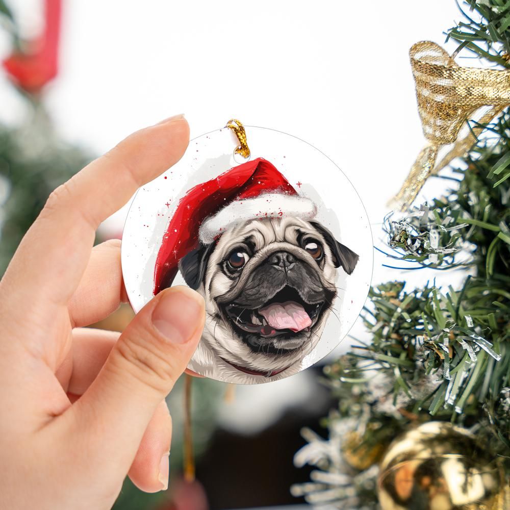 Pug-3 Christmas Ornament