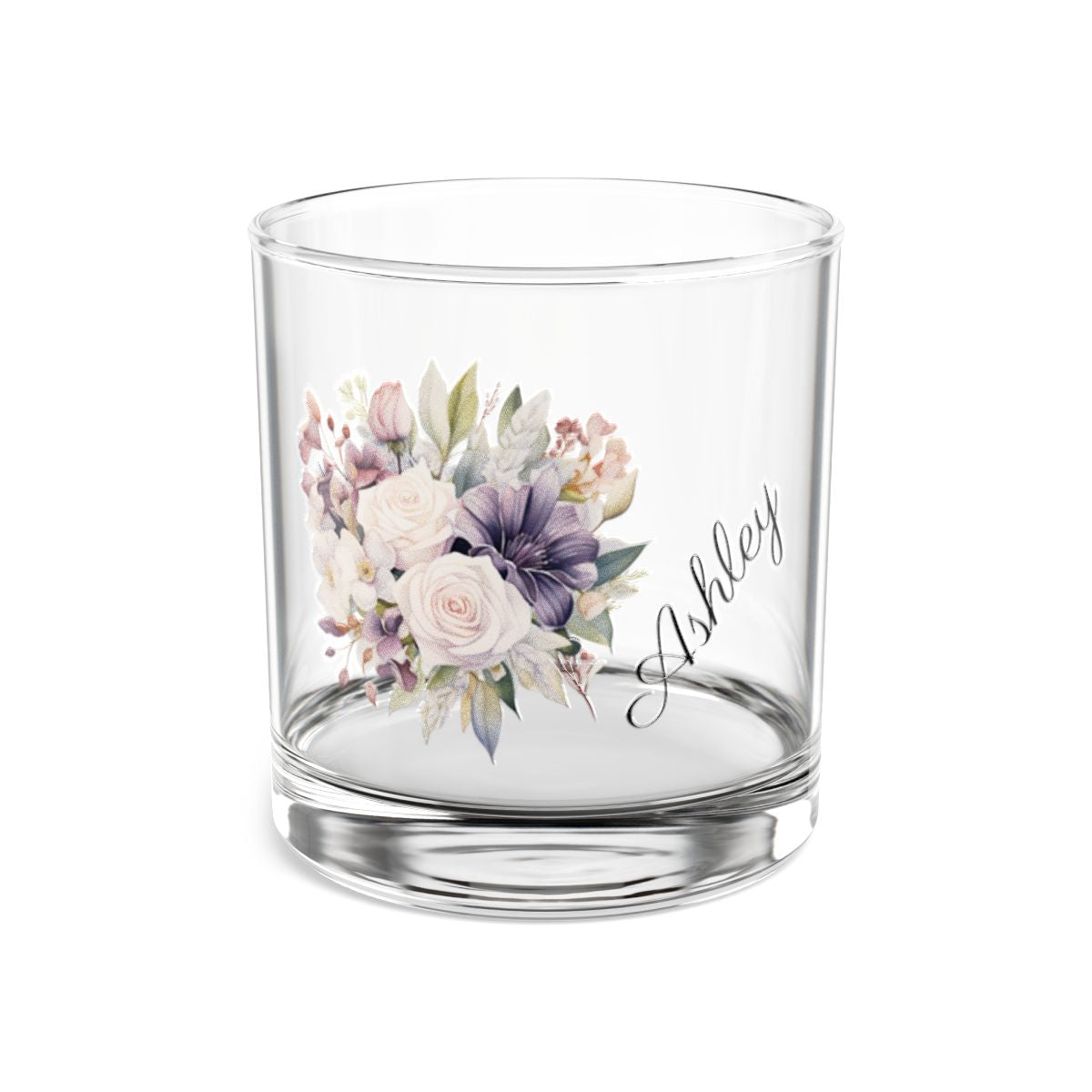 Wedding Bouquets Flower Personalised Floral Bouquet Wine Glass, Stemless Wine Glass, Whiskey Glass, Rocks Glass