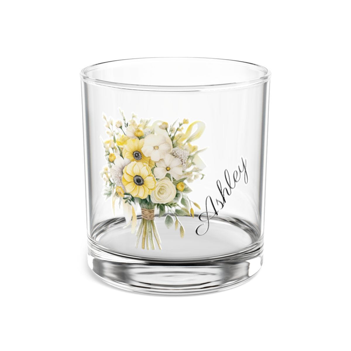 Wedding Bouquets Flower Personalised Floral Bouquet Wine Glass, Stemless Wine Glass, Whiskey Glass, Rocks Glass