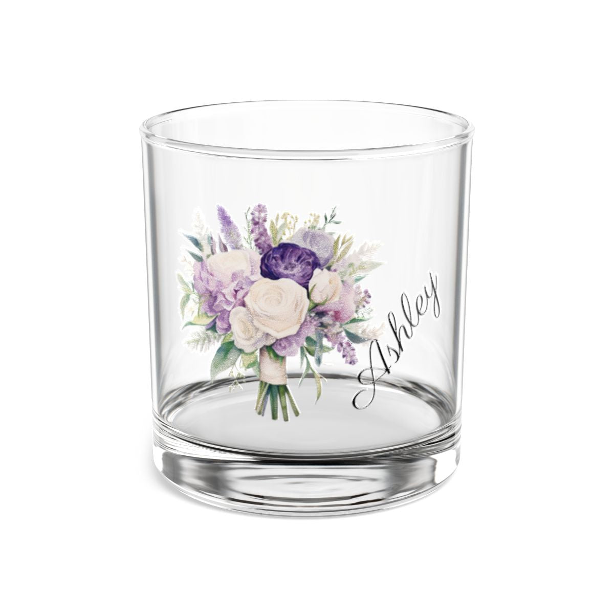 Wedding Bouquets Flower Personalised Floral Bouquet Wine Glass, Stemless Wine Glass, Whiskey Glass, Rocks Glass