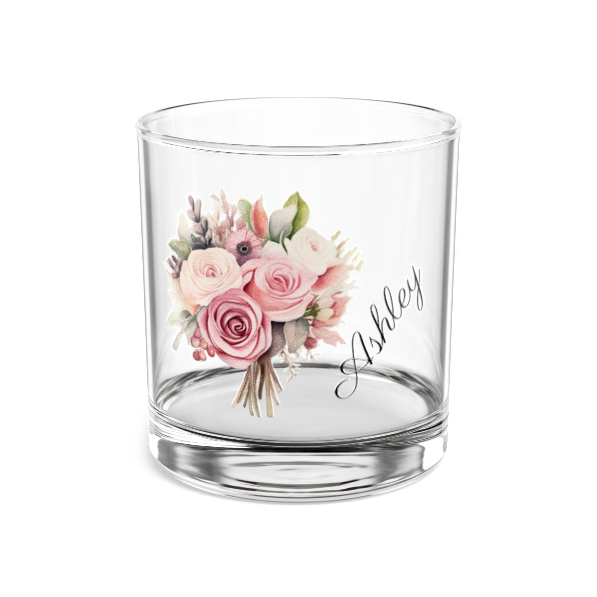 Wedding Bouquets Flower Personalised Floral Bouquet Wine Glass, Stemless Wine Glass, Whiskey Glass, Rocks Glass