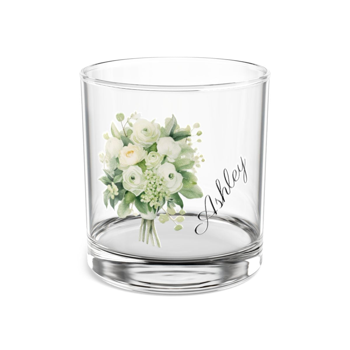 Wedding Bouquets Flower Personalised Floral Bouquet Wine Glass, Stemless Wine Glass, Whiskey Glass, Rocks Glass