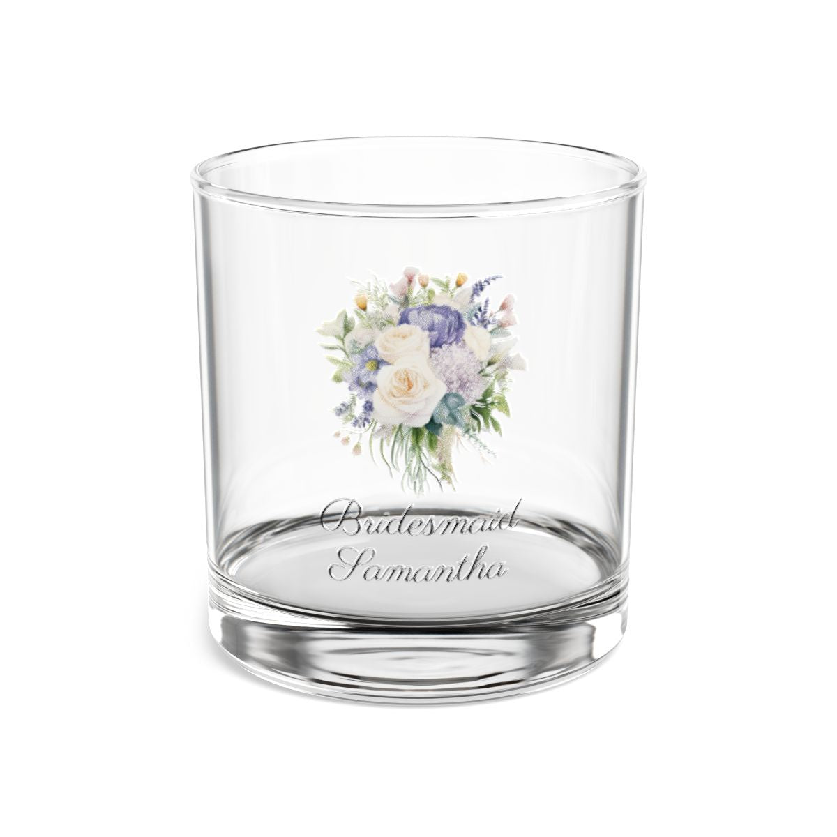 Wedding Bouquets Flower Personalised Floral Bouquet Wine Glass, Stemless Wine Glass, Whiskey Glass, Rocks Glass