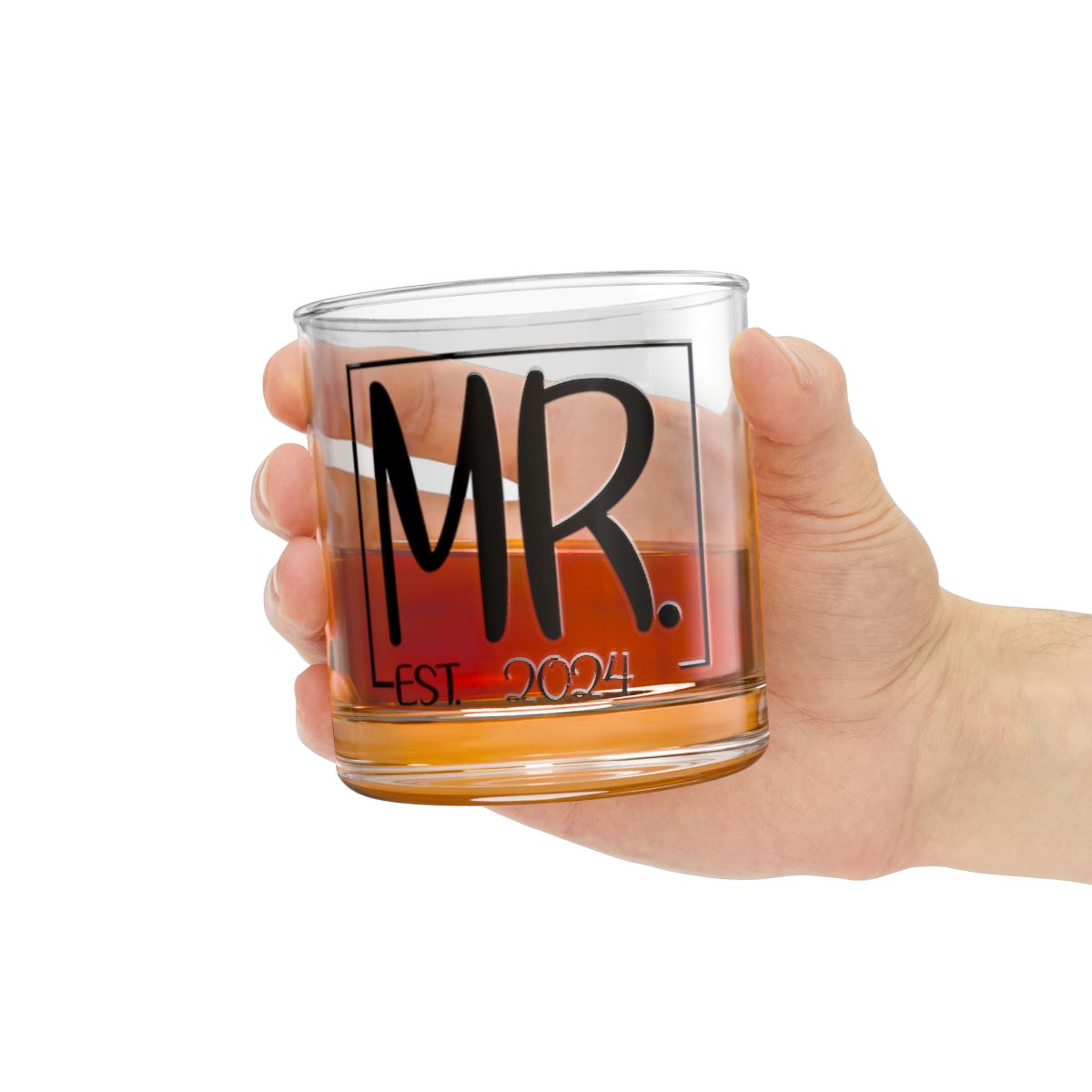 Mr And Mrs 1 Personalised Christmas Mr & Mrs Wine Glass 12oz, Whiskey Glass 6oz, Stemless Wine Glass 11.75oz, Rock Glass 10oz