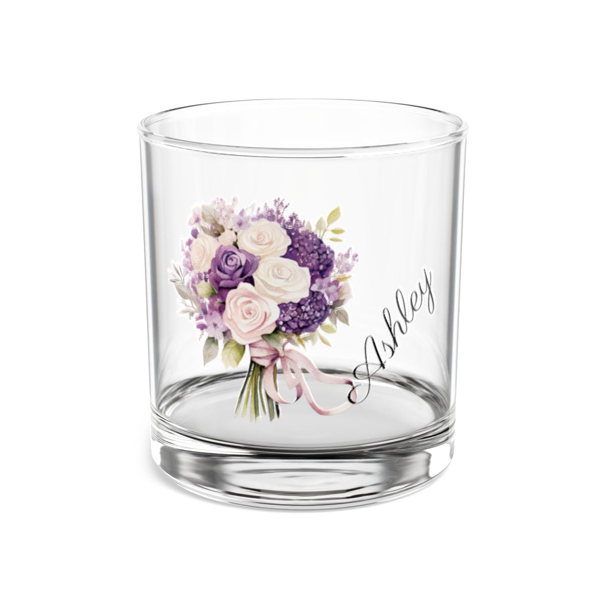 Wedding Bouquets Flower Personalised Floral Bouquet Wine Glass, Stemless Wine Glass, Whiskey Glass, Rocks Glass