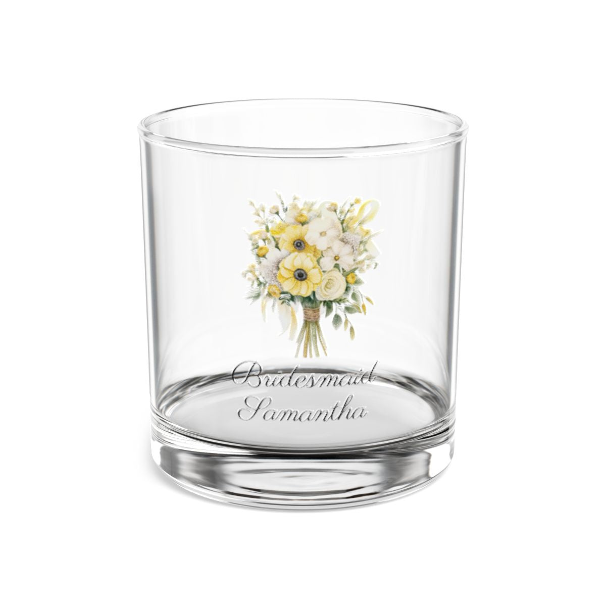 Wedding Bouquets Flower Personalised Floral Bouquet Wine Glass, Stemless Wine Glass, Whiskey Glass, Rocks Glass