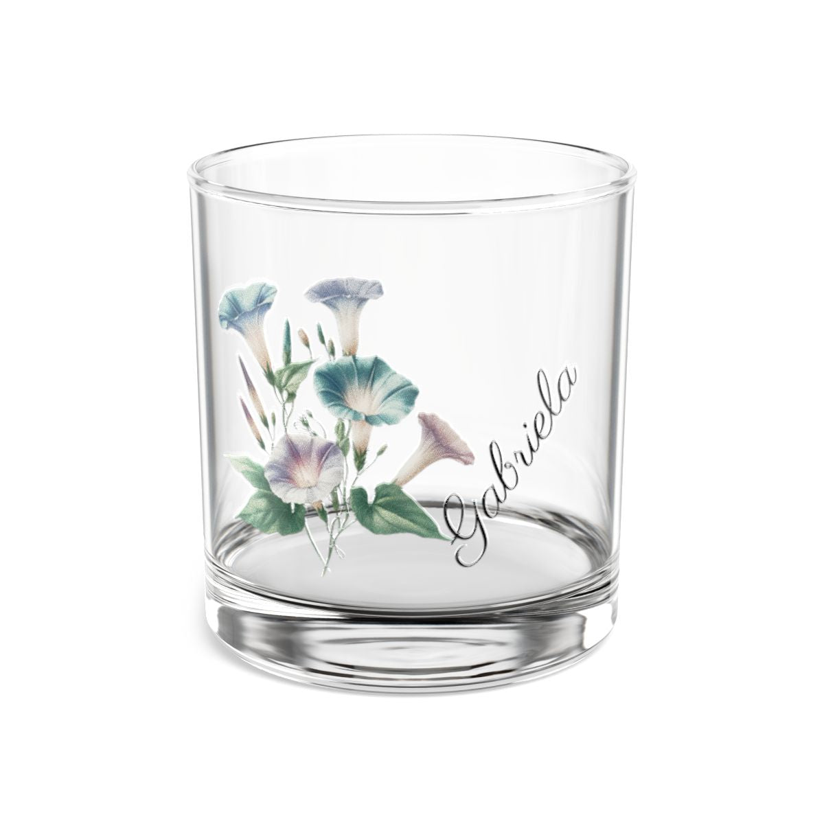 Morning Glory September Personalised Floral Birthday Month Bouquet Wine Glass, Stemless Wine Glass, Whiskey Glass, Rocks Glass