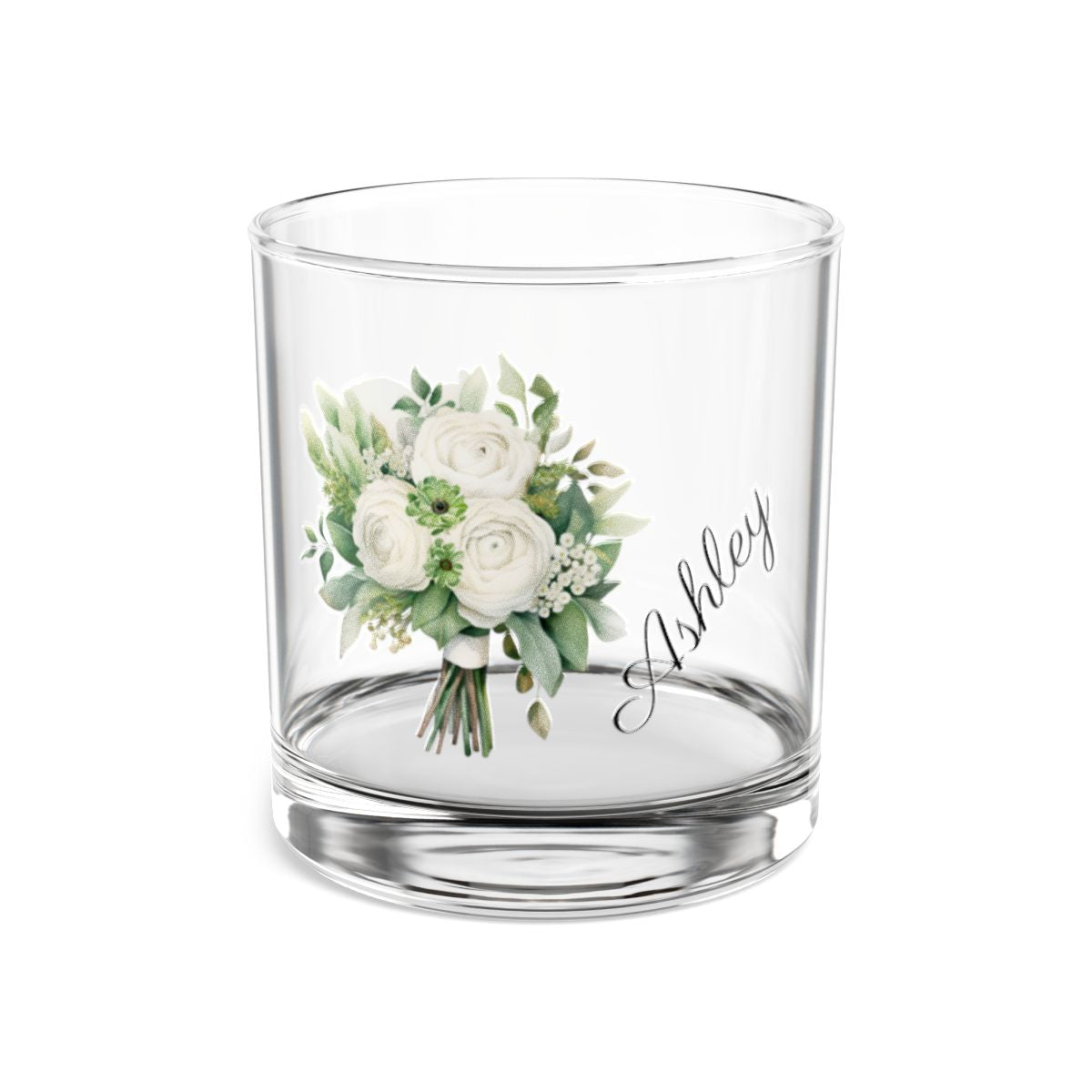 Wedding Bouquets Flower Personalised Floral Bouquet Wine Glass, Stemless Wine Glass, Whiskey Glass, Rocks Glass