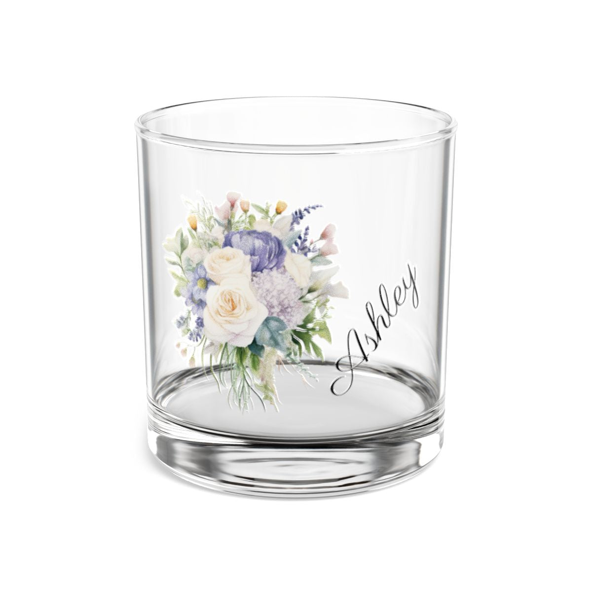 Wedding Bouquets Flower Personalised Floral Bouquet Wine Glass, Stemless Wine Glass, Whiskey Glass, Rocks Glass