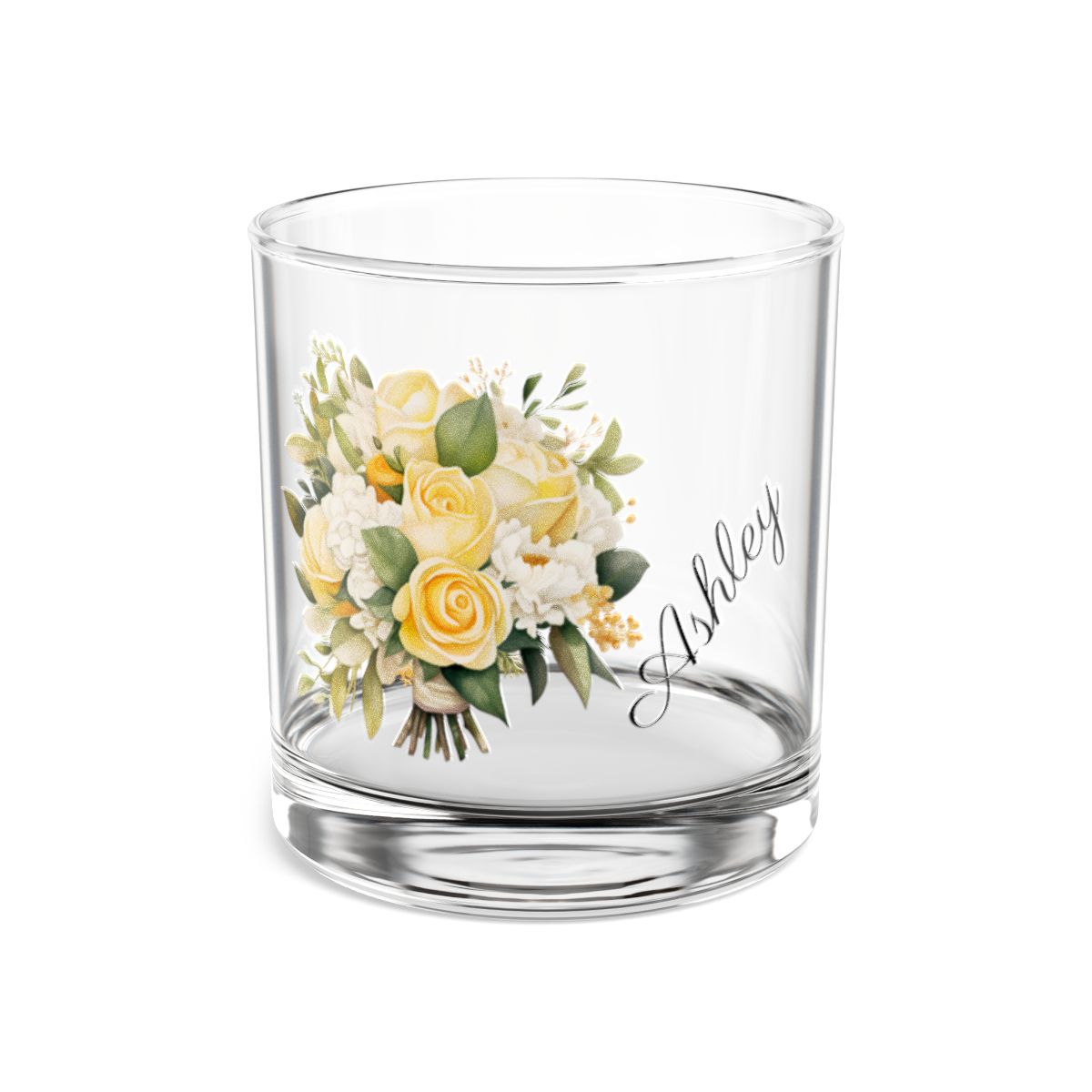 Wedding Bouquets Flower Personalised Floral Bouquet Wine Glass, Stemless Wine Glass, Whiskey Glass, Rocks Glass