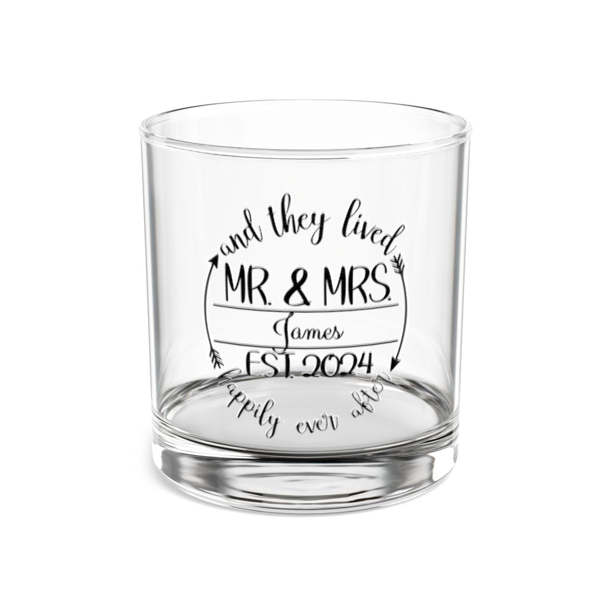 Mr And Mrs-15 Personalised Christmas Mr & Mrs Wine Glass 12oz, Whiskey Glass 6oz, Stemless Wine Glass 11.75oz, Rock Glass 10oz