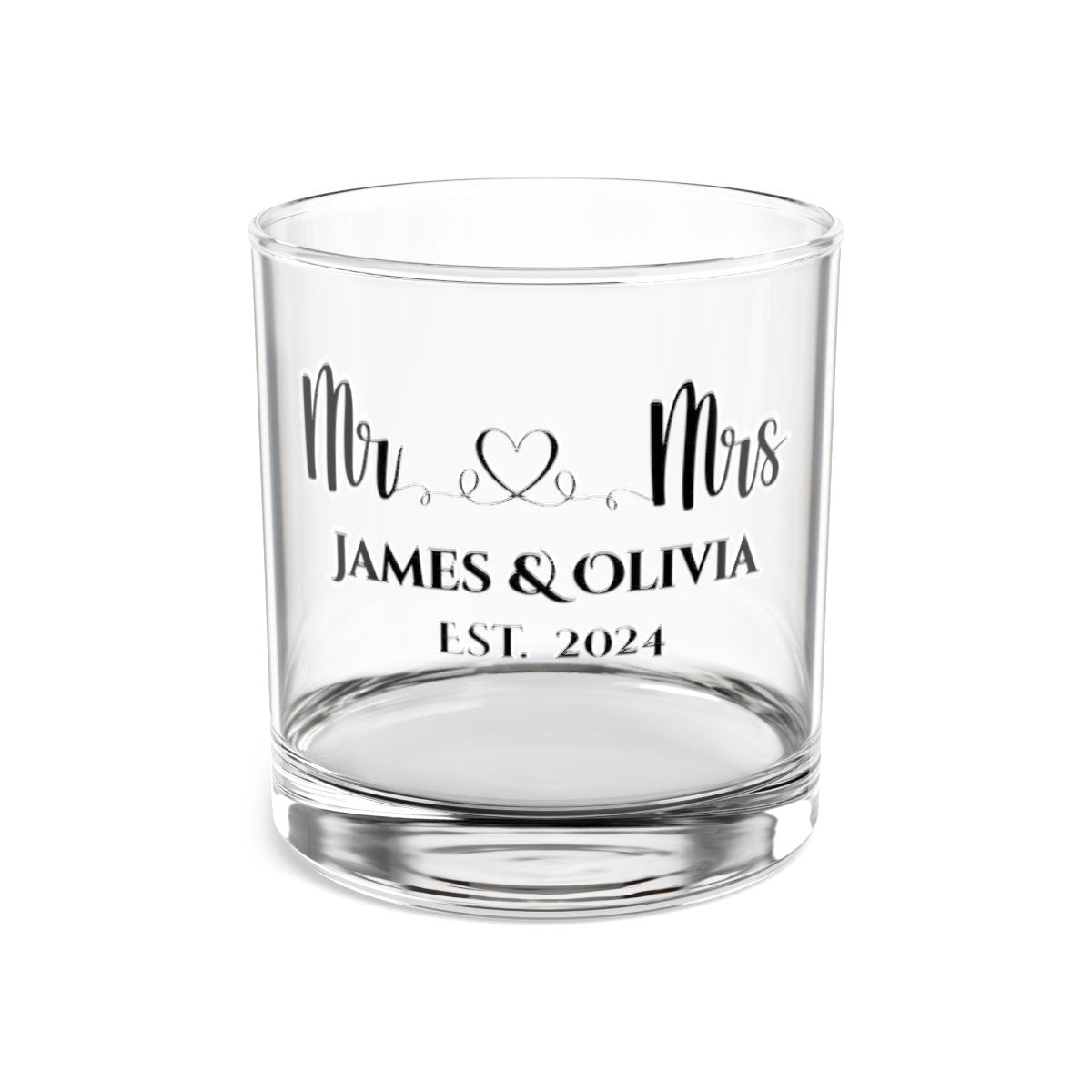 Mr And Mrs-13 Personalised Christmas Mr & Mrs Wine Glass 12oz, Whiskey Glass 6oz, Stemless Wine Glass 11.75oz, Rock Glass 10oz