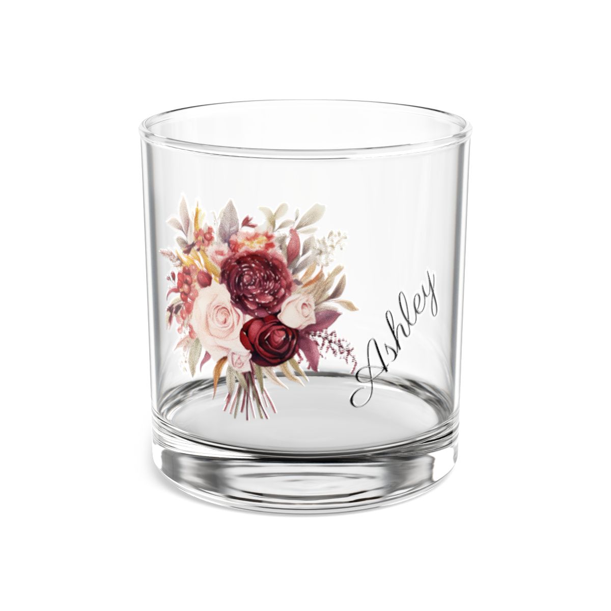 Wedding Bouquets Flower Personalised Floral Bouquet Wine Glass, Stemless Wine Glass, Whiskey Glass, Rocks Glass