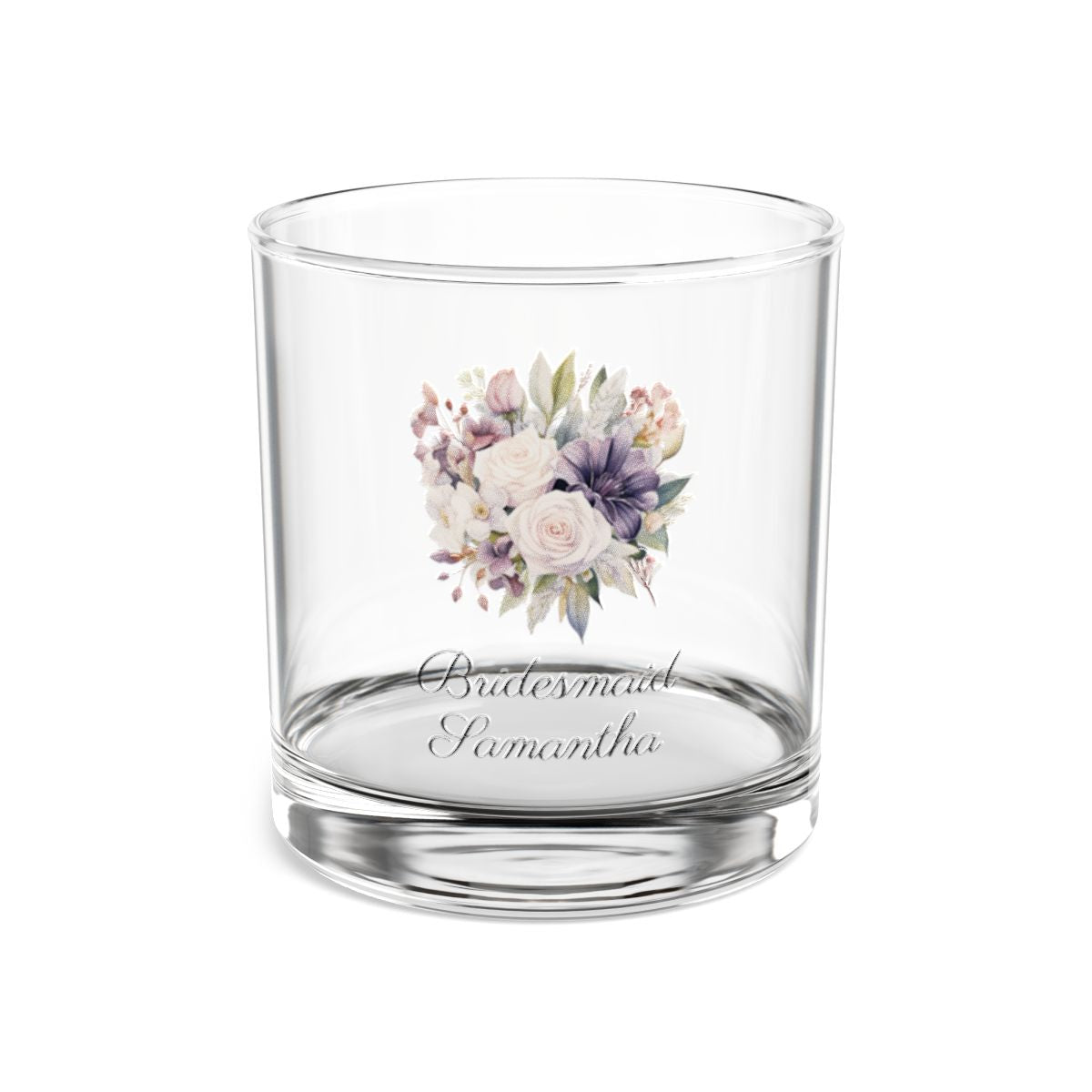 Wedding Bouquets Flower Personalised Floral Bouquet Wine Glass, Stemless Wine Glass, Whiskey Glass, Rocks Glass