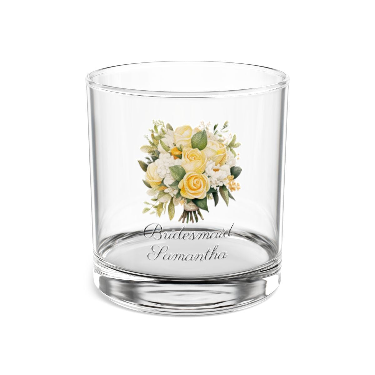 Wedding Bouquets Flower Personalised Floral Bouquet Wine Glass, Stemless Wine Glass, Whiskey Glass, Rocks Glass