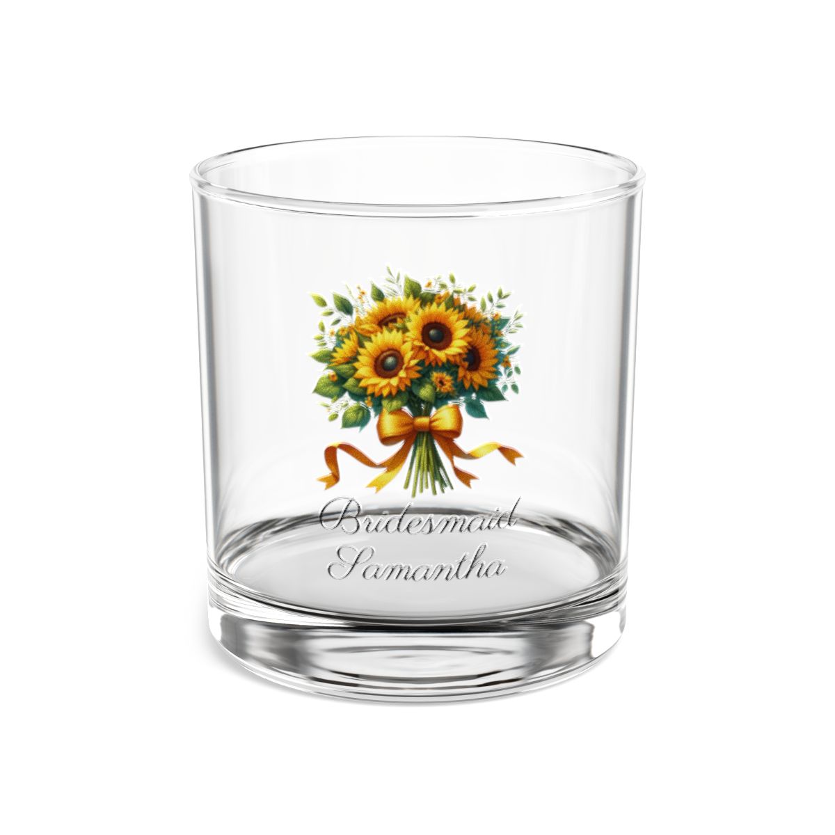 Personalised Floral Bouquet Wine Glass, Stemless Wine Glass, Whiskey Glass, Rocks Glass