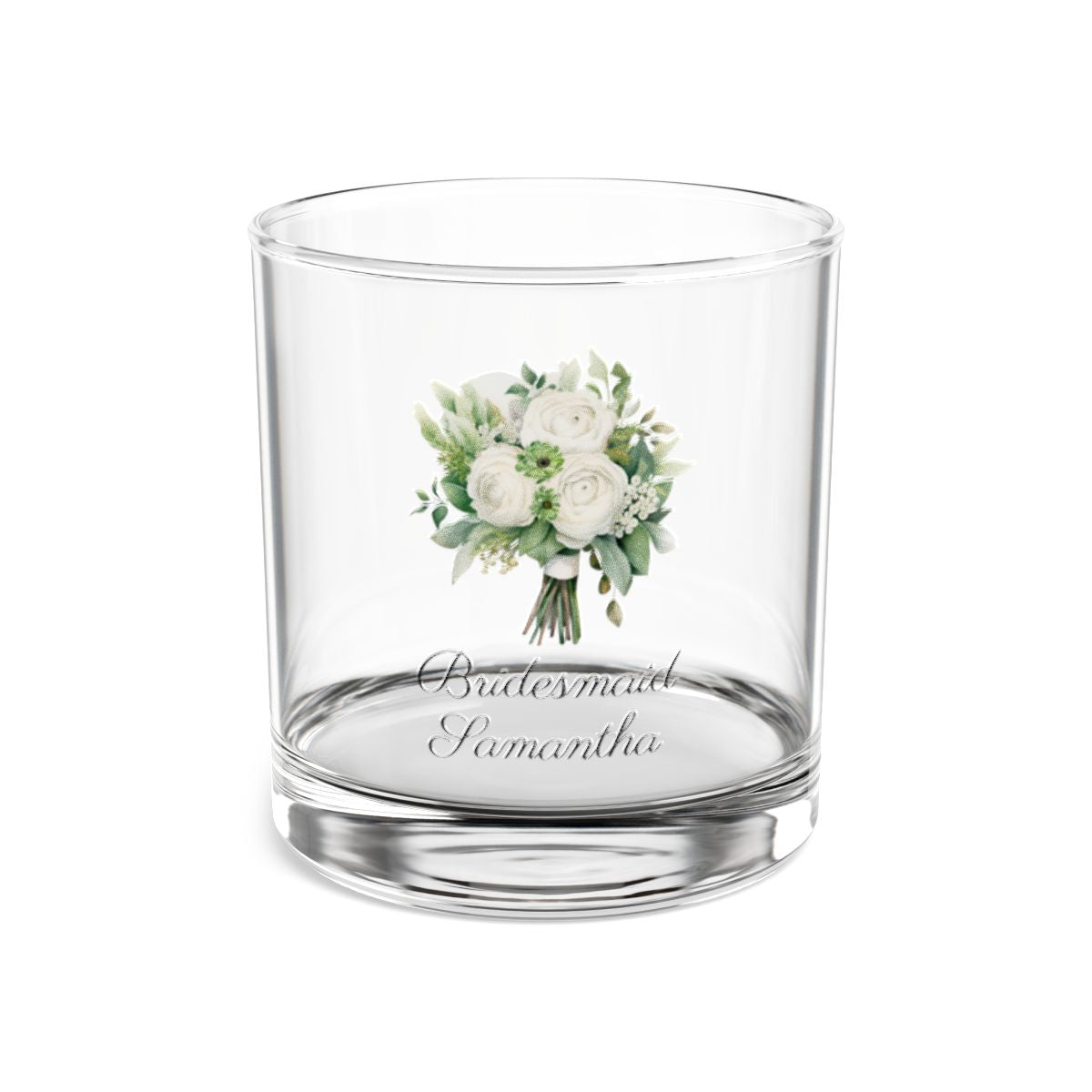 Wedding Bouquets Flower Personalised Floral Bouquet Wine Glass, Stemless Wine Glass, Whiskey Glass, Rocks Glass