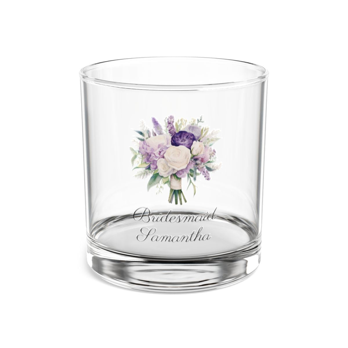 Wedding Bouquets Flower Personalised Floral Bouquet Wine Glass, Stemless Wine Glass, Whiskey Glass, Rocks Glass